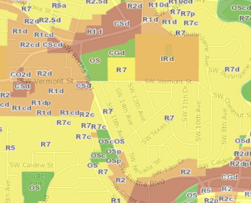  This is a zone map of a little piece of Portland. You definitely do not need to understand what all this means. 